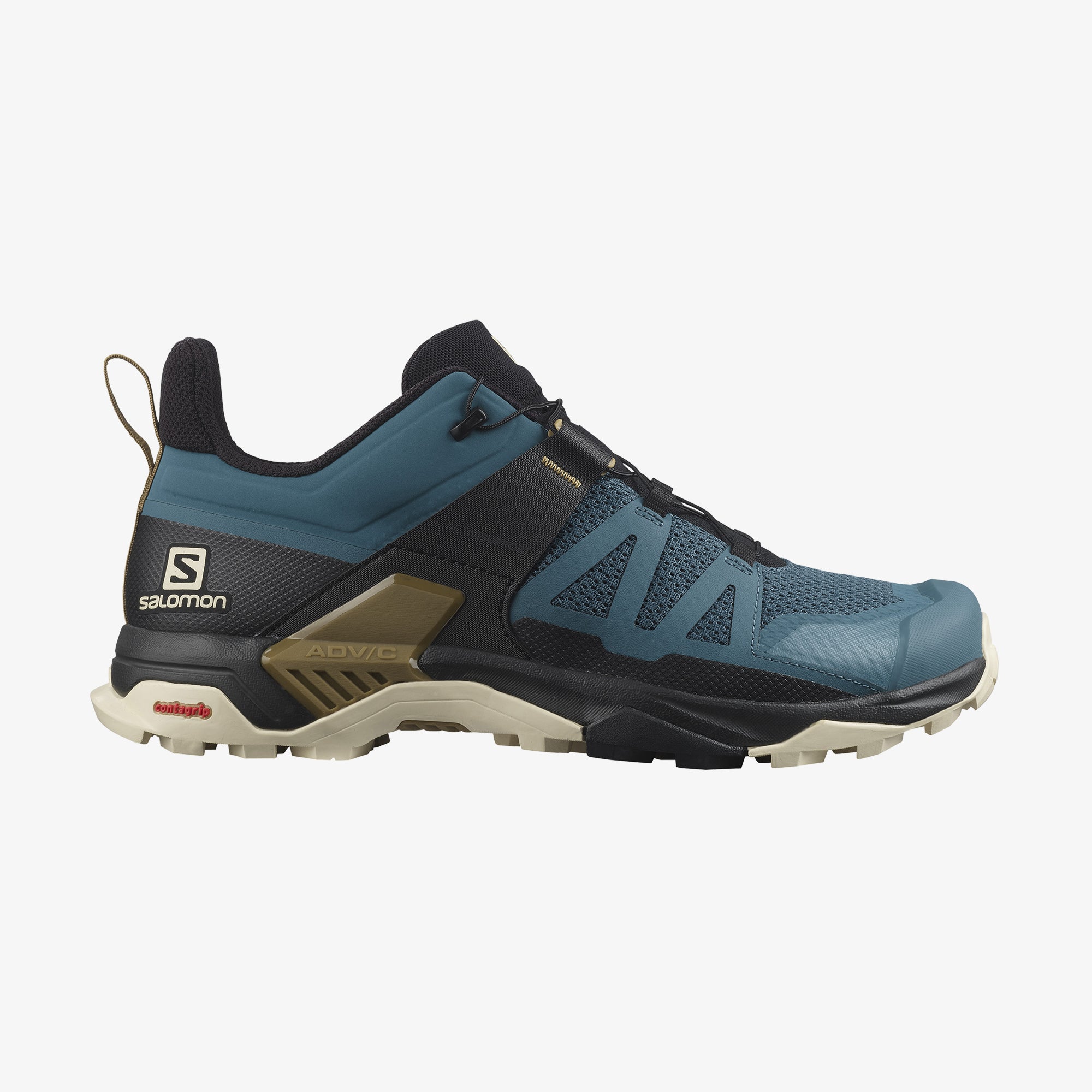 Salomon Sports X ULTRA 4 hiking footwear in gray and black with rugged sole, designed for outdoor adventures and trail walking.
