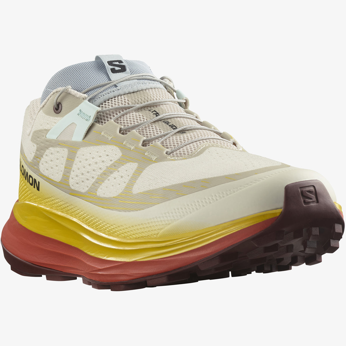 Salomon Sports Ultra Glide 2 footwear showing sleek design with cushioned soles and durable upper material.