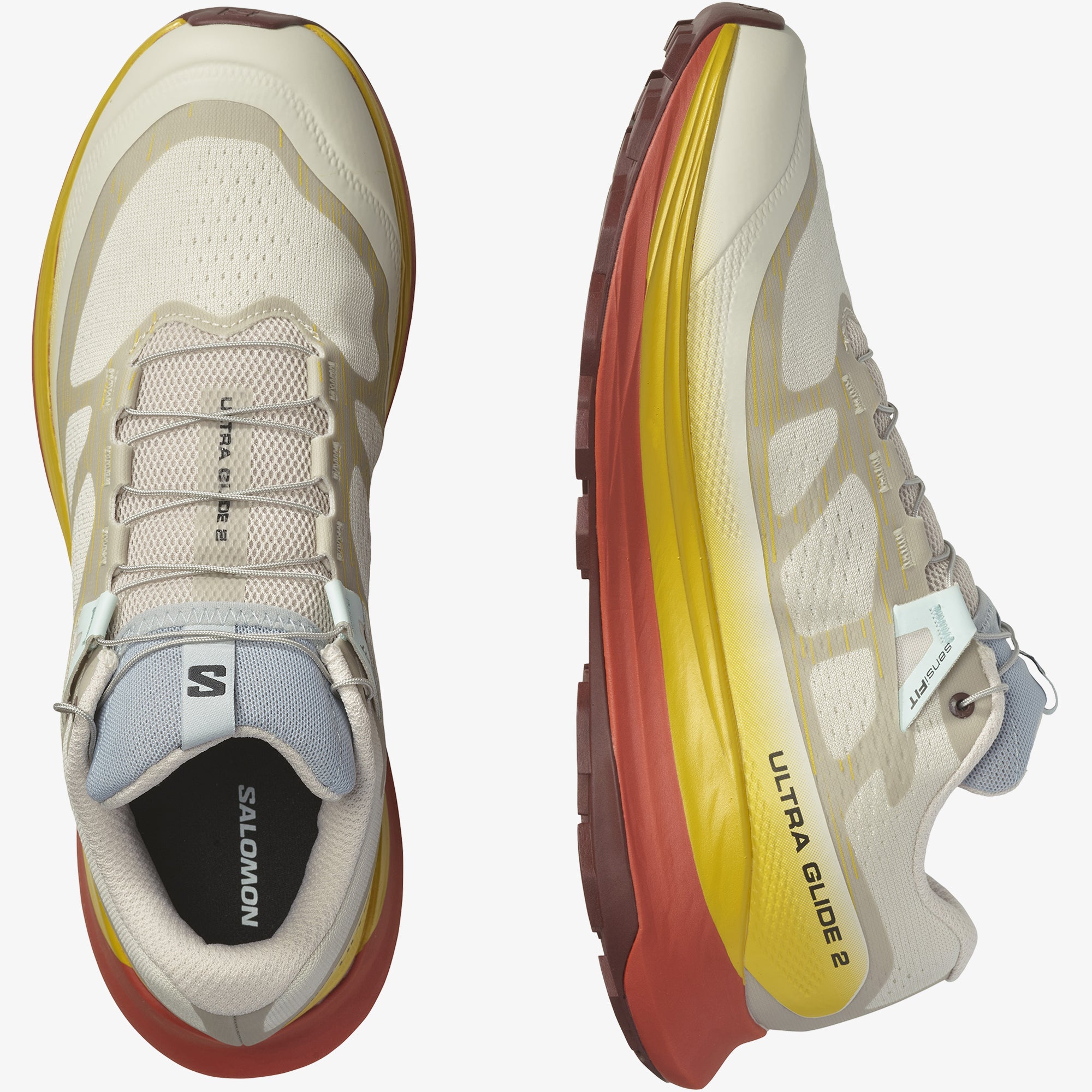Salomon Sports Ultra Glide 2 footwear showing sleek design and durable sole in a close-up view.
