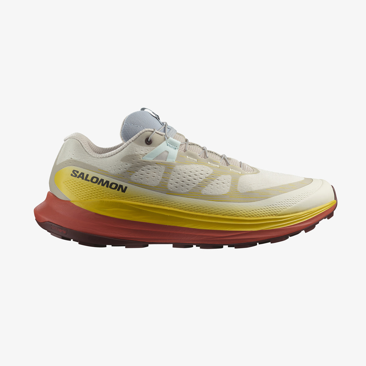 Salomon Sports Ultra Glide 2 footwear showing sleek design and durable materials in a close-up shot.