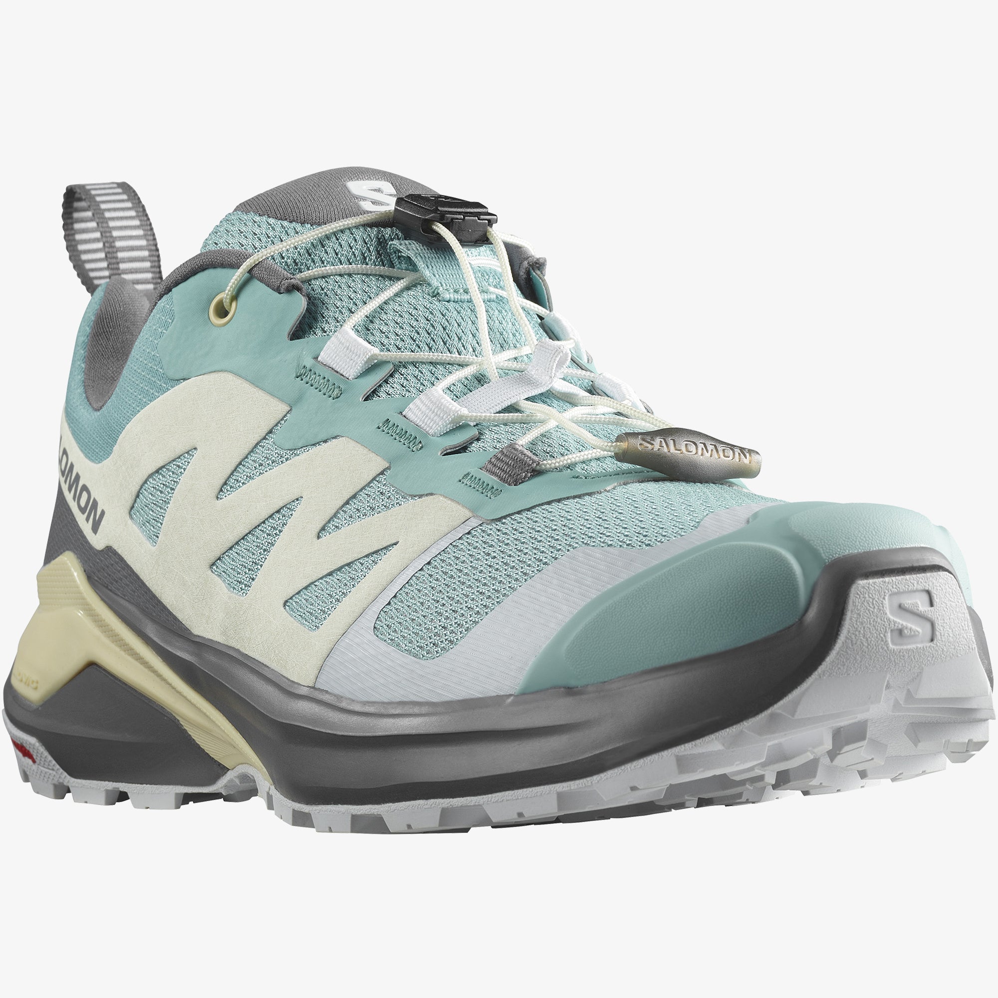 Salomon Sports X-ADVENTURE footwear, outdoor hiking shoes with rugged design and durable soles, suitable for trail walking.