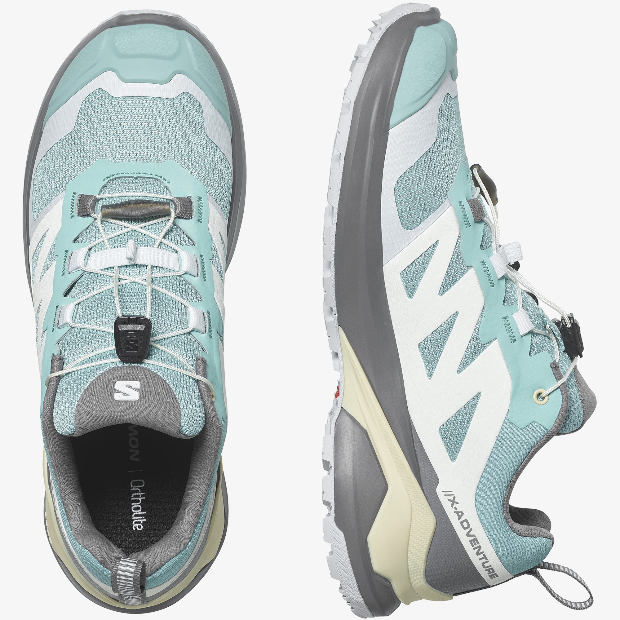 Salomon Sports X-Adventure outdoor footwear showing rugged design and supportive sole for hiking and adventure activities.