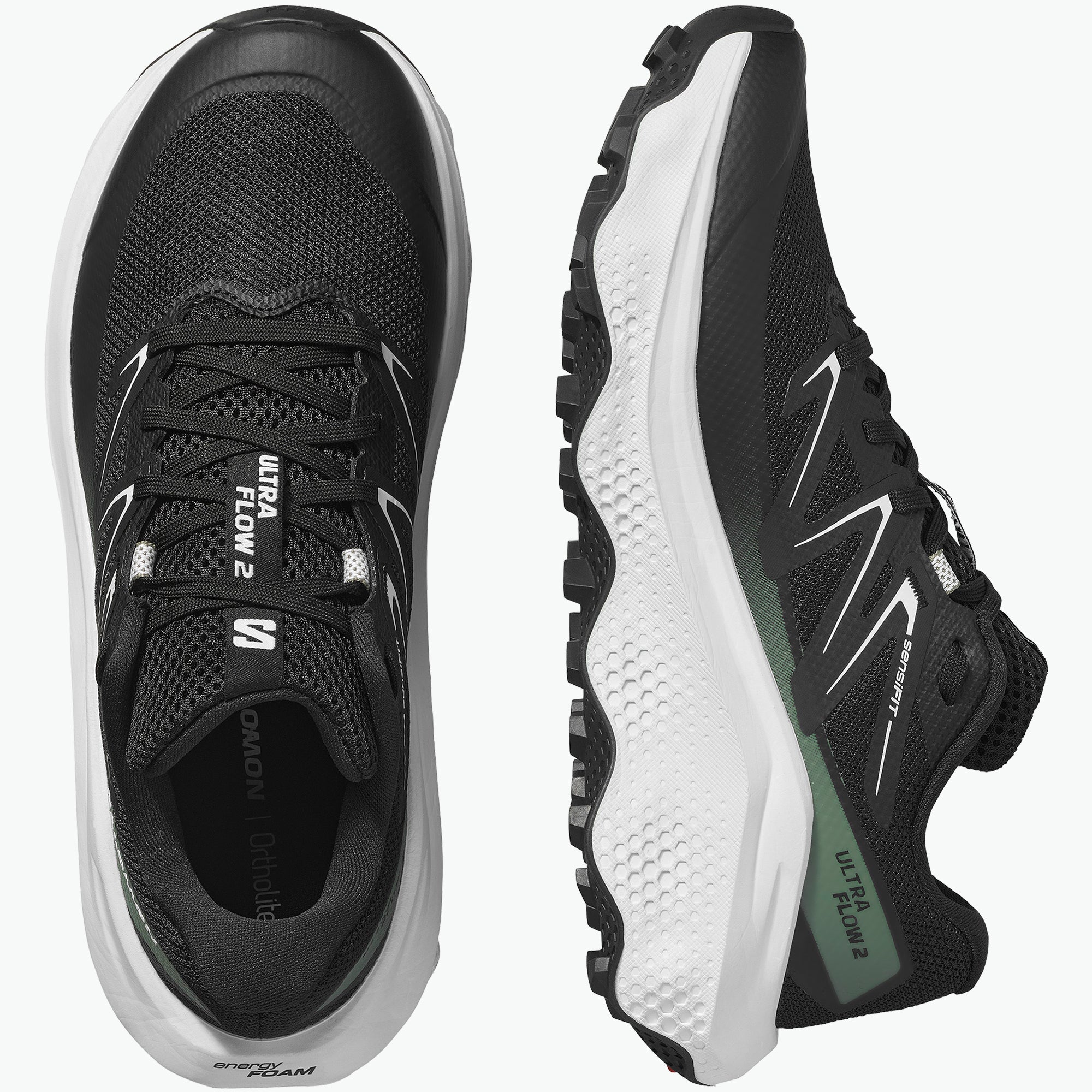 Black/White/Agave Green
