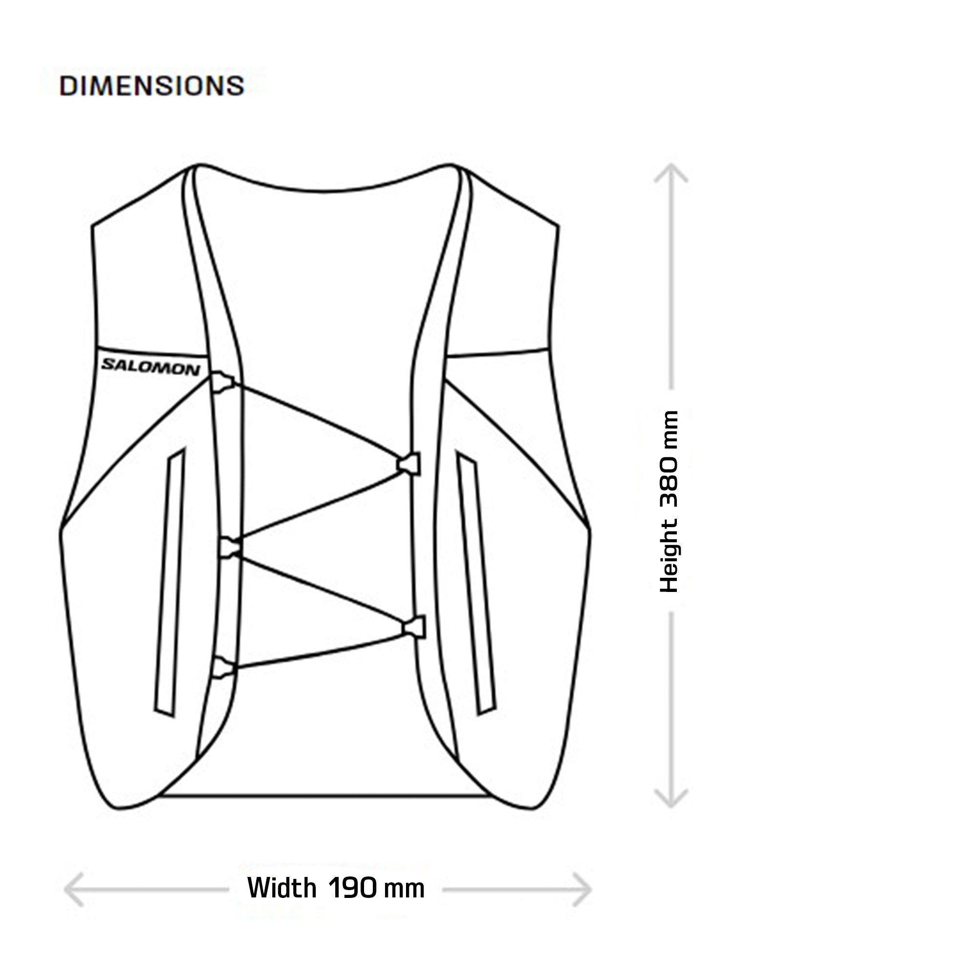 Salomon Sports ADV SKIN 5 accessories with adjustable straps and lightweight design for running and outdoor activities.