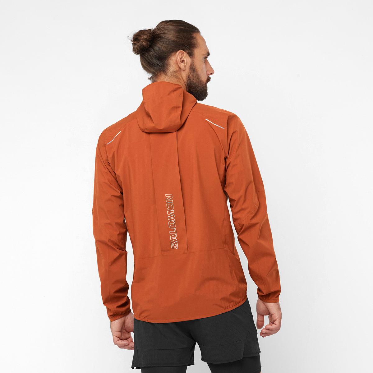 Salomon Sports BONATTI TRAIL apparel in black, featuring a lightweight, breathable design suitable for outdoor trail running.