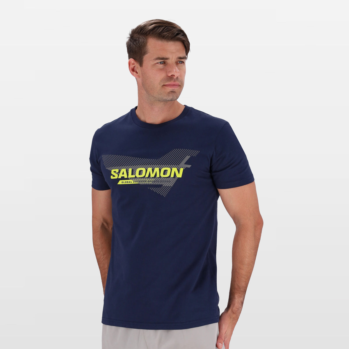 Salomon Sports ENDURO apparel in navy, featuring lightweight, breathable fabric with sporty design and logo details.