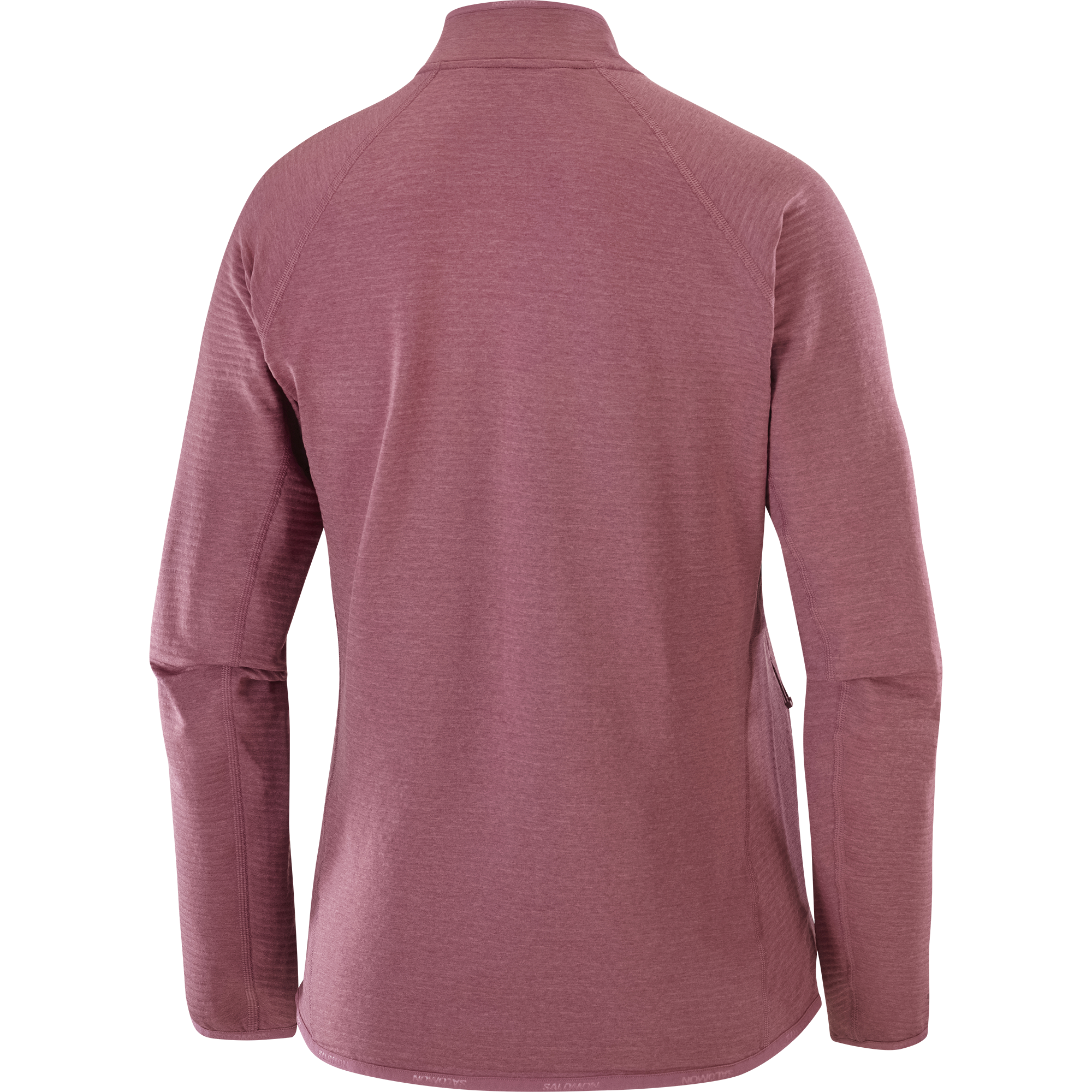 Salomon Sports Essential Lightwarm apparel in Nocturne, displayed on a hiker, highlighting lightweight, warm outdoor clothing.
