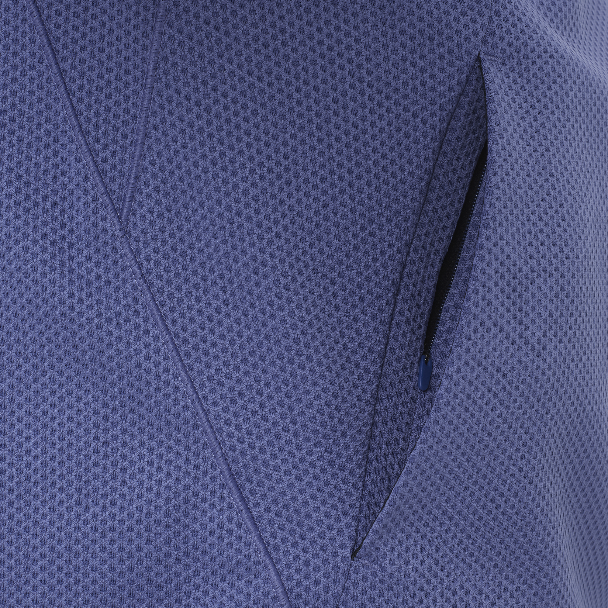 Salomon Sports Motomesh crewneck apparel in Marlin color, featuring breathable fabric and sporty design for active hiking.