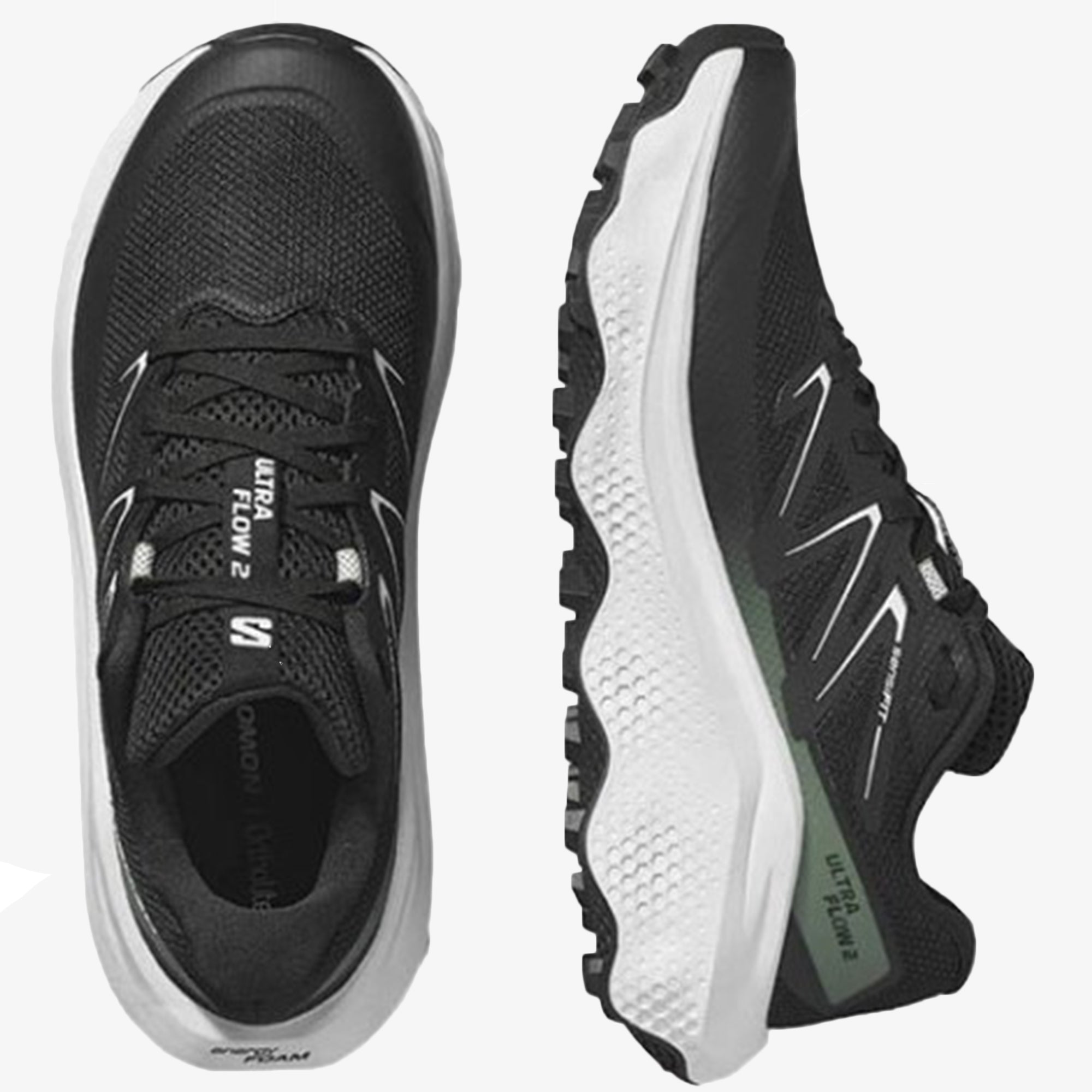 Black/White/Agave Green