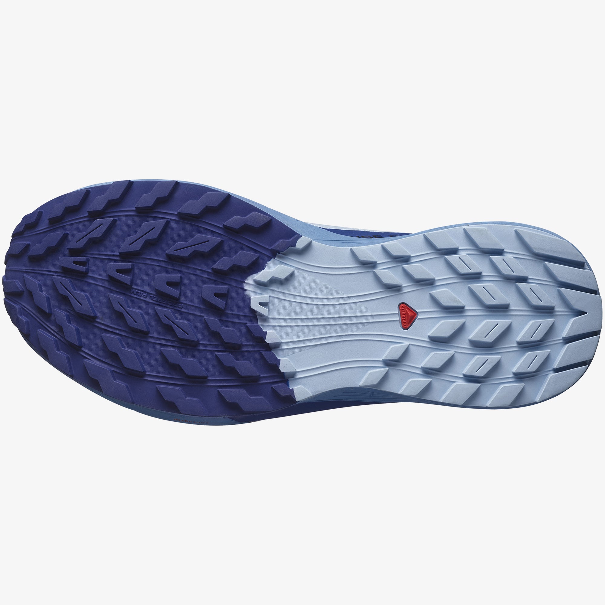 Salomon Sports Sense Ride 5 trail running shoes in black and gray with breathable mesh uppers and durable rubber soles.