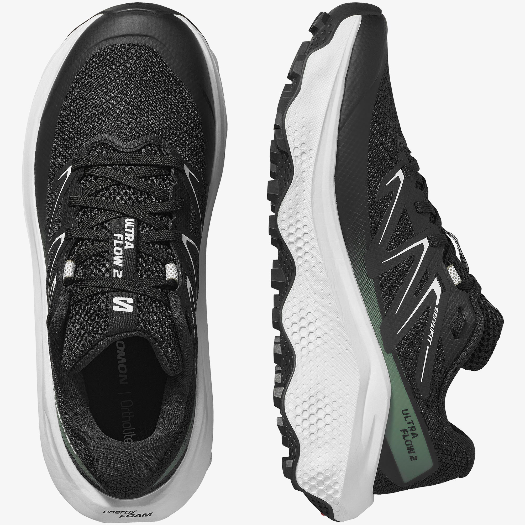 Black/White/Agave Green