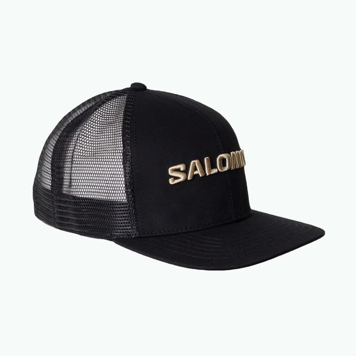 Black flat peak hat online