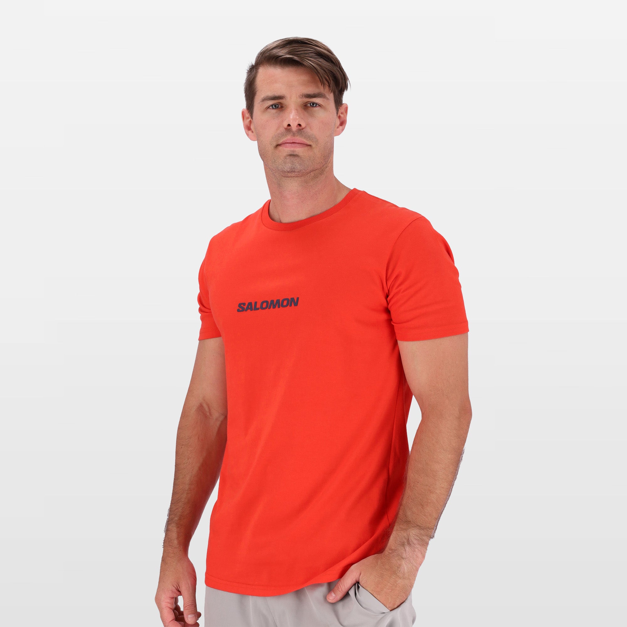 MID LOGO SS TEE M FIERY RED