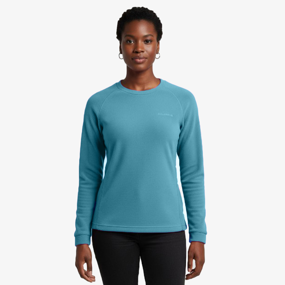 Salomon Sports KABRU II apparel in black and gray, featuring a sleek, fitted design with logo details and technical fabric.